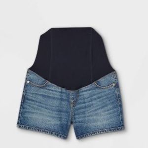 Over Belly Midi Maternity Jean Shorts - Isabel Maternity by Ingrid & Isabel